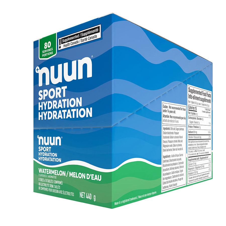 840508-09::3::840508-09::Nuun, Sport, Poudre, Melon d'eau, Boîte de 8, 10 portions, 8pcs