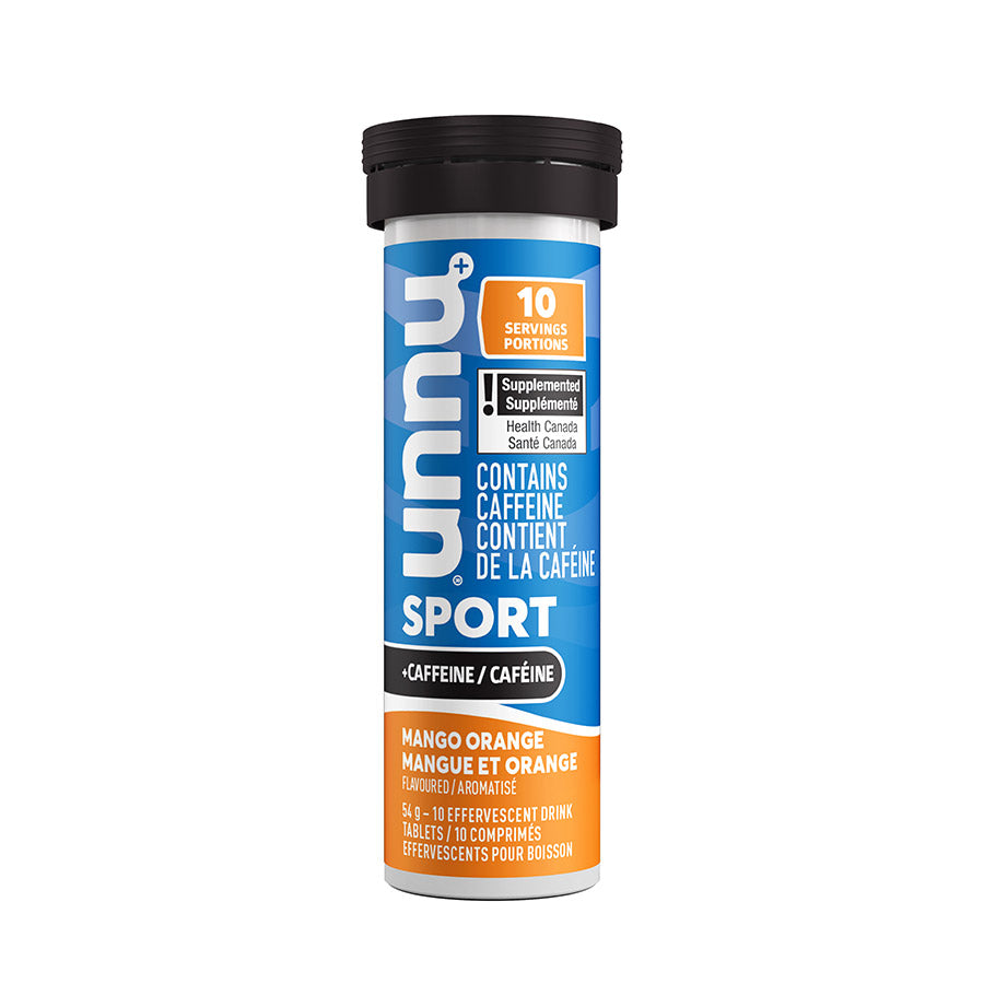 840509-01::0::840509-01::Nuun, Sport avec Caféine, Poudre, Orange/ Mangue, Boîte de 8, 10 portions, 8pcs