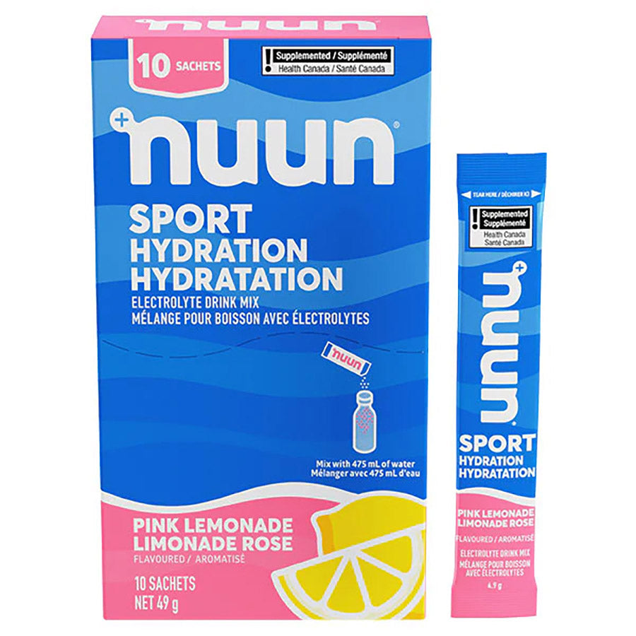 840510-02::0::840510-02::Nuun, Sport, Poudre, Limonade rose, Boîte de 10 portions