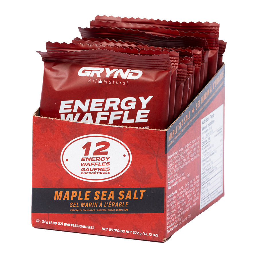 840512-01::1::840512-01::Grynd Energy, Gaufres à l'érable, Barres, Érable Sel de mer, 12pcs