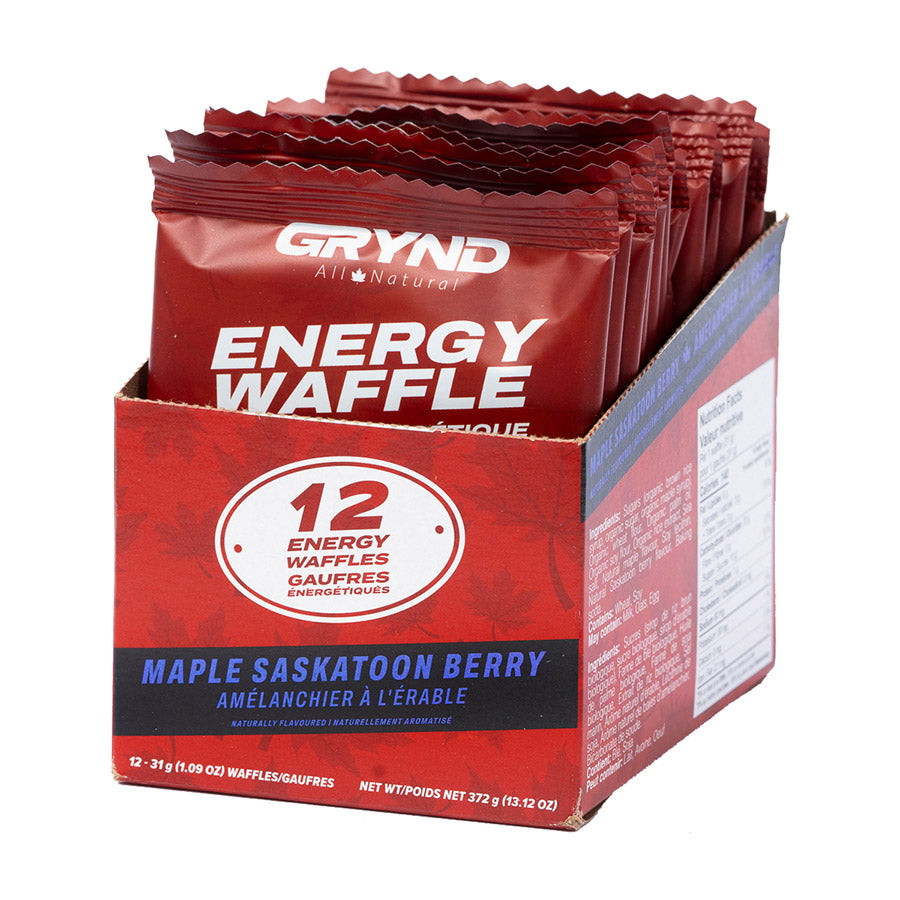 840512-02::1::840512-02::Grynd Energy, Gaufres à l'érable, Barres, Érable Baies de Saskatoon, 12pcs