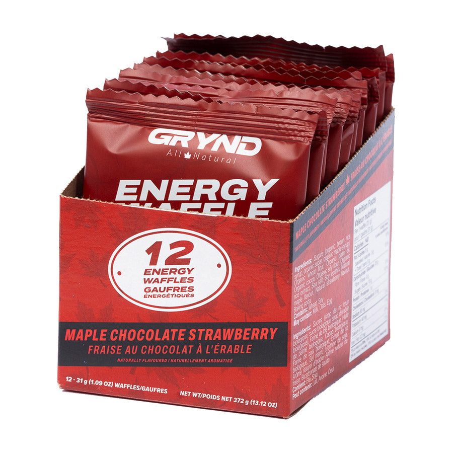 840512-03::1::840512-03::Grynd Energy, Gaufres à l'érable, Barres, Érable Chocolat Fraises, 12pcs