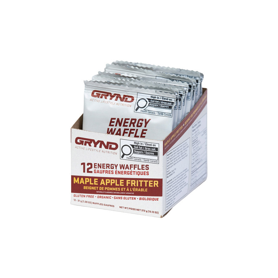 840513-01::1::840513-01::Grynd Energy, Gaufres Sans Gluten, Barres, Érable Beignets aux pommes, 12pcs