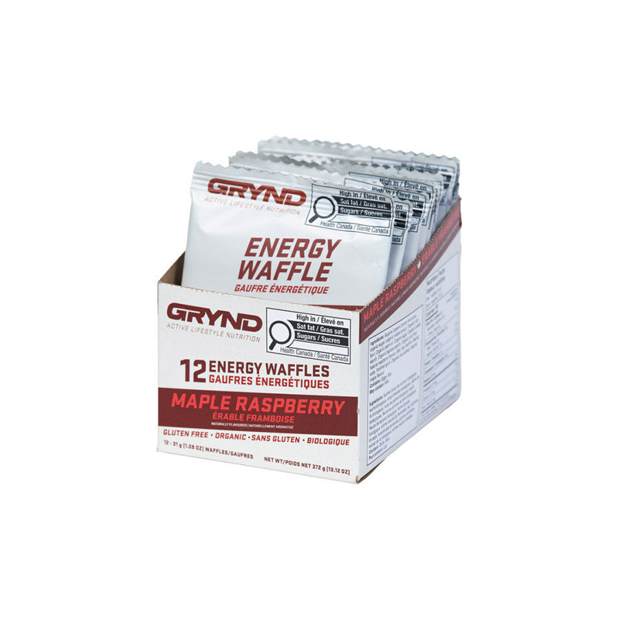 840513-02::1::840513-02::Grynd Energy, Gaufres Sans Gluten, Barres, Érable Framboises, 12pcs