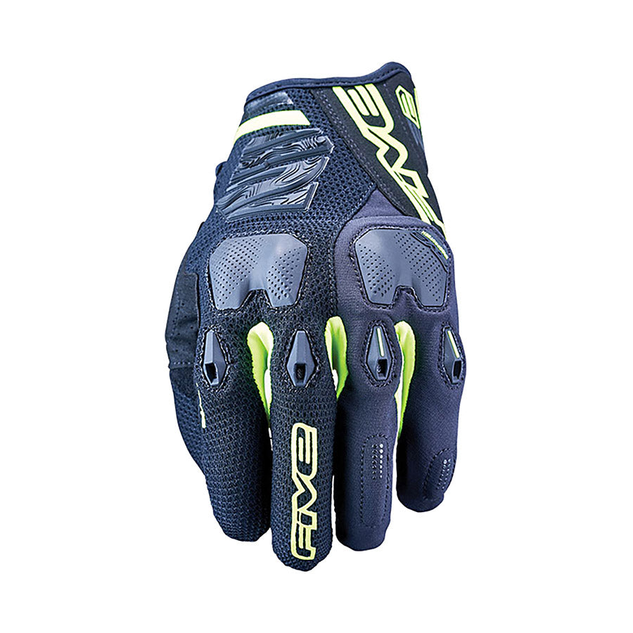 870588-XS-285::0::870588-XS-285::Five Gloves, Enduro 2, Gants à doigt long, Noir/Jaune Fluo, XS, Paire