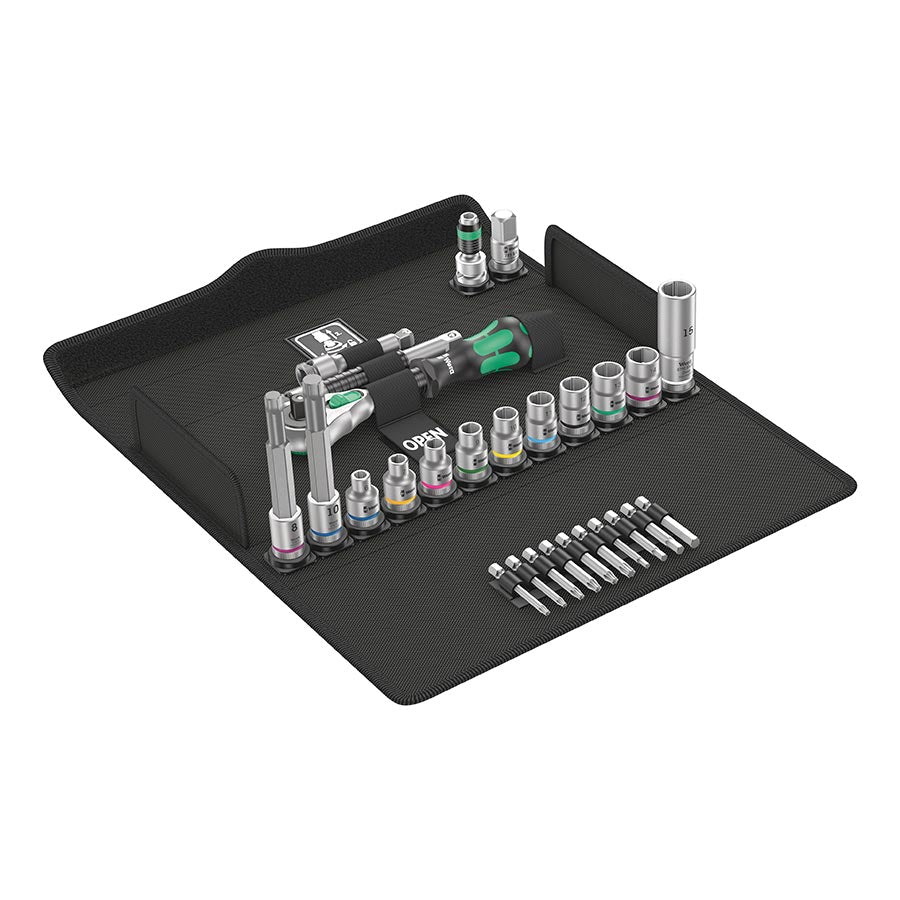 902407-01::0::902407-01::Wera, Ensemble Vélo 7, Zyklop Speed ratchet Prise 3/8'', Ensemble