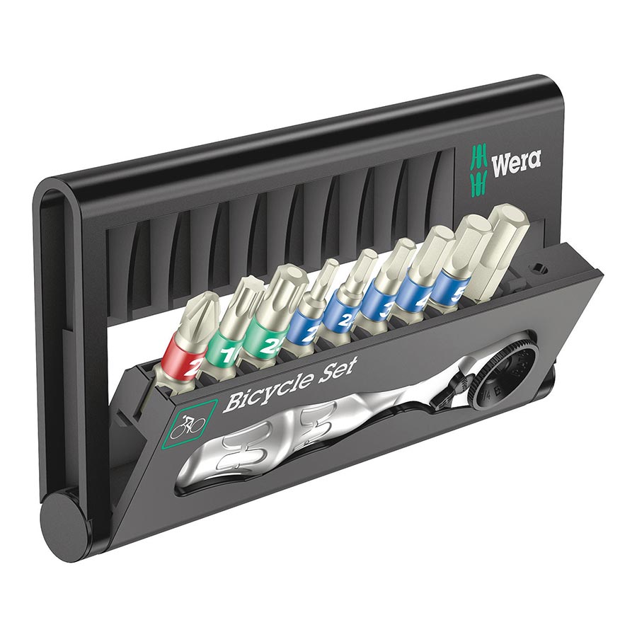 902409-01::0::902409-01::Wera, Ensemble Vélo 9,  Bit-Check avec Mini Bit-Ratchet 1/4'' Hex, Kit
