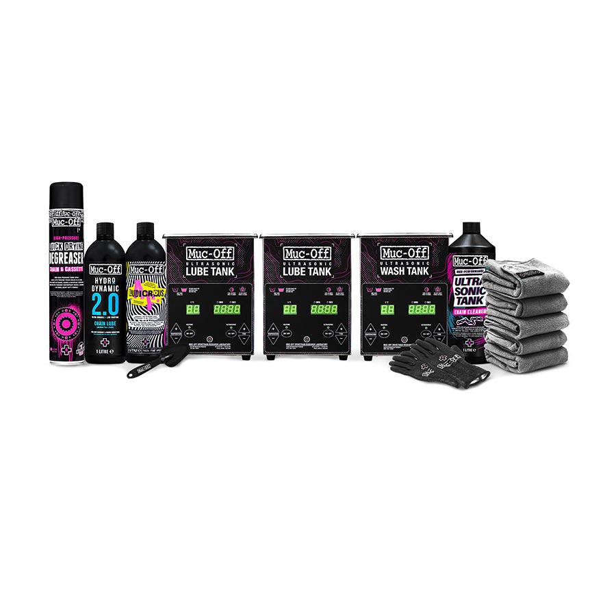 902447-01::0::902447-01::Muc-Off, Ultrasonic Optimization Bundle, Cuvettes Nettoyeur de Chaîne, Kit