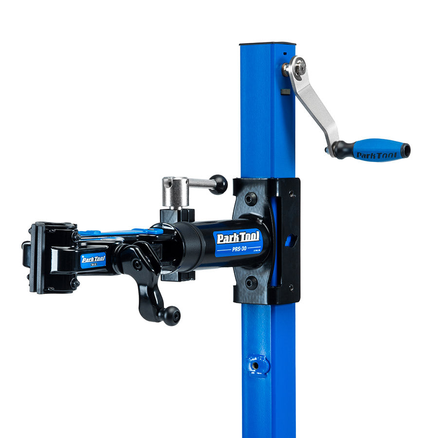 902896-01::6::902896-01::Park Tool, PRS-30LB, Pied de réparation d'atelier avec manivelle d'ajustement de hauteur, pour base d'acier
