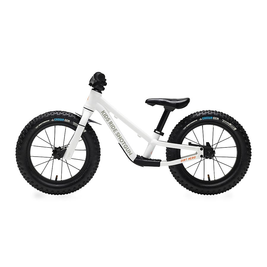 921220-01::0::921220-01::Kids Ride Shotgun, Dirt Hero 14'', Draisienne, 14'', Sans Frein, Blanc