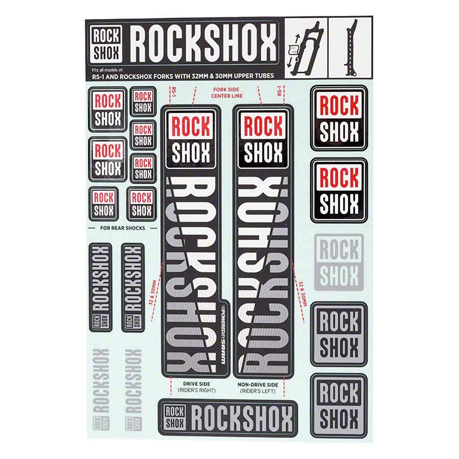 942521-02::0::942521-02::RockShox, Autocollants 35mm 2018, Blanc, Kit