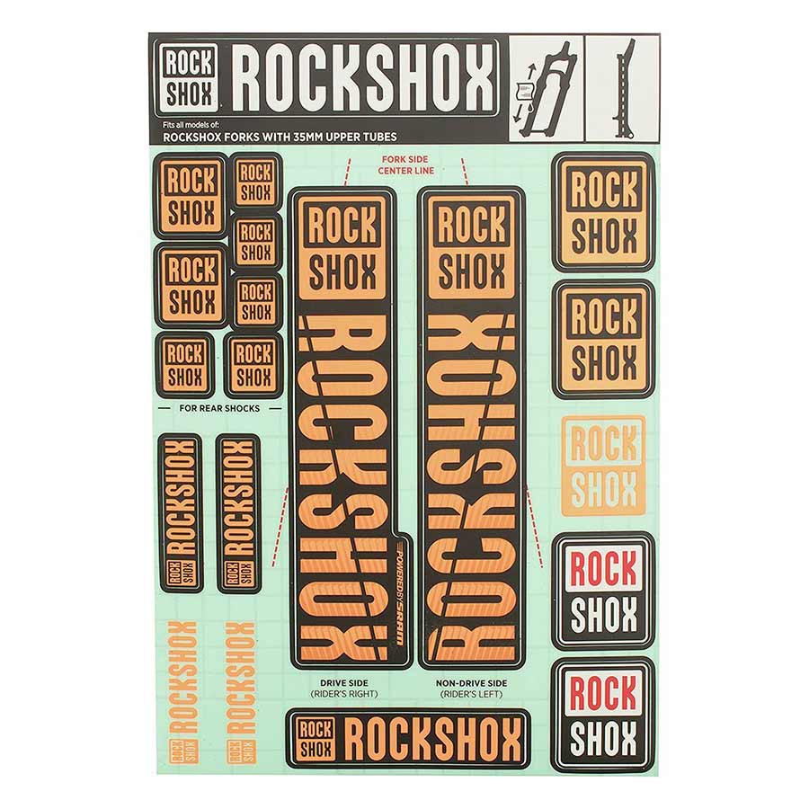 942521-03::0::942521-03::RockShox, Autocollants 35mm 2018, Orange, Kit