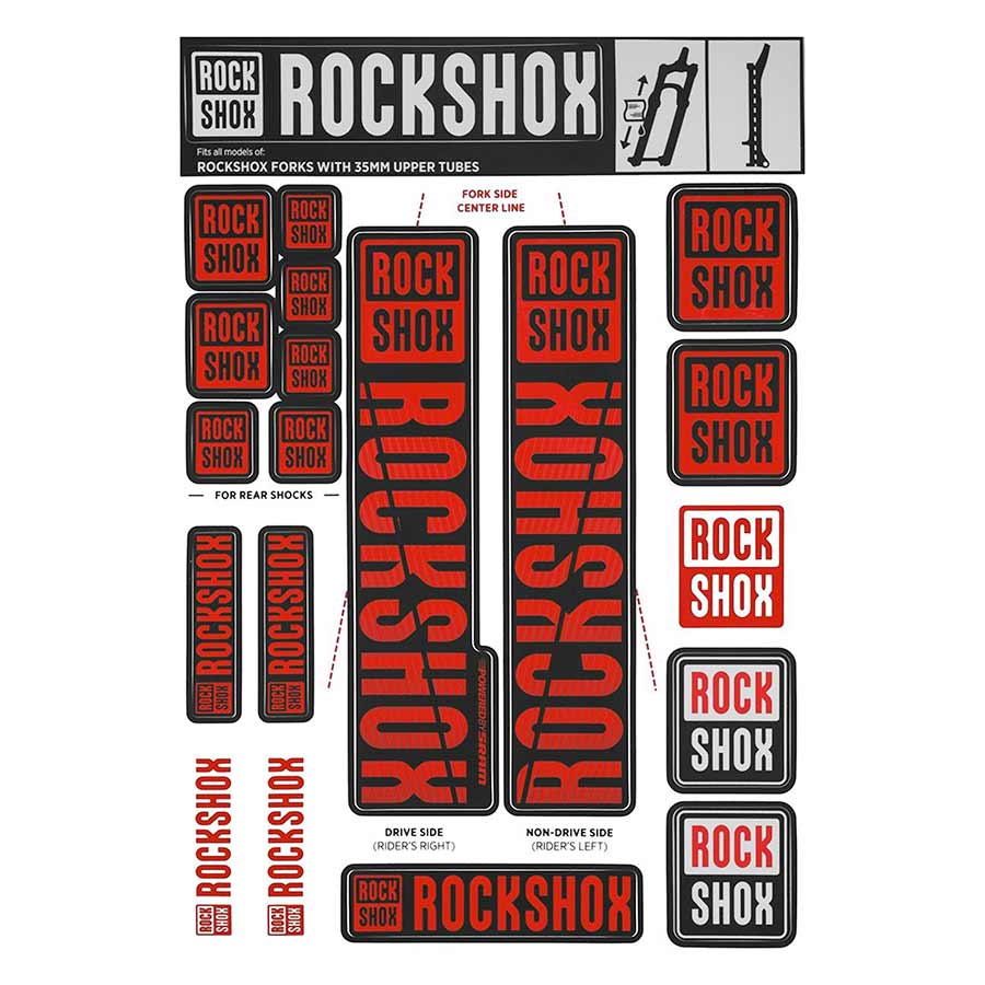 942521-04::0::942521-04::RockShox, Autocollants 35mm 2018, Rouge, Kit