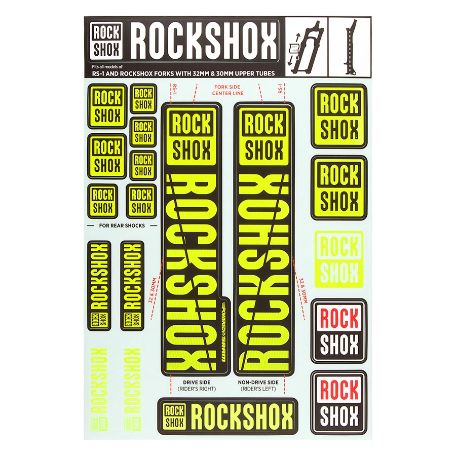 942522-06::0::942522-06::RockShox, Autocollants 30/32 mm, NE01 Jaune