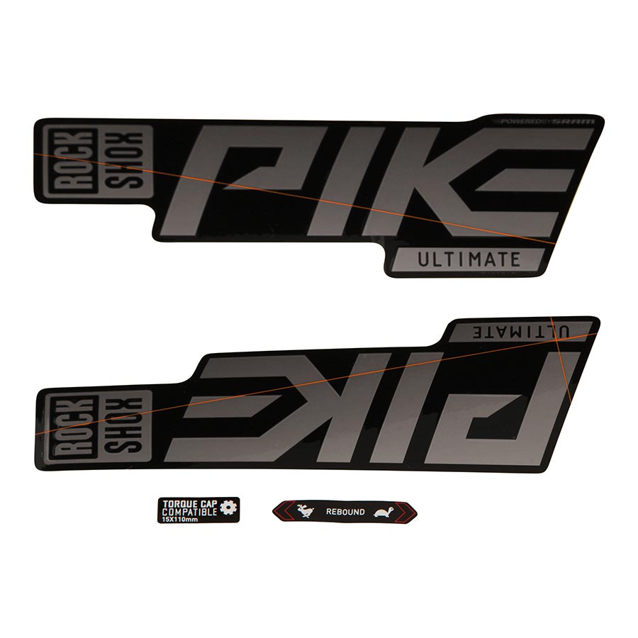942609-02::0::942609-02::Rockshox, Autocollants Pike Ultimate, Gloss Polar pour jambage Noir Lustré