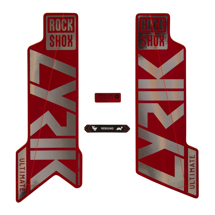 942610-04::0::942610-04::Rockshox, Autocollants Lyrik Ultimate, Gloss Polar pour jambage Rouge
