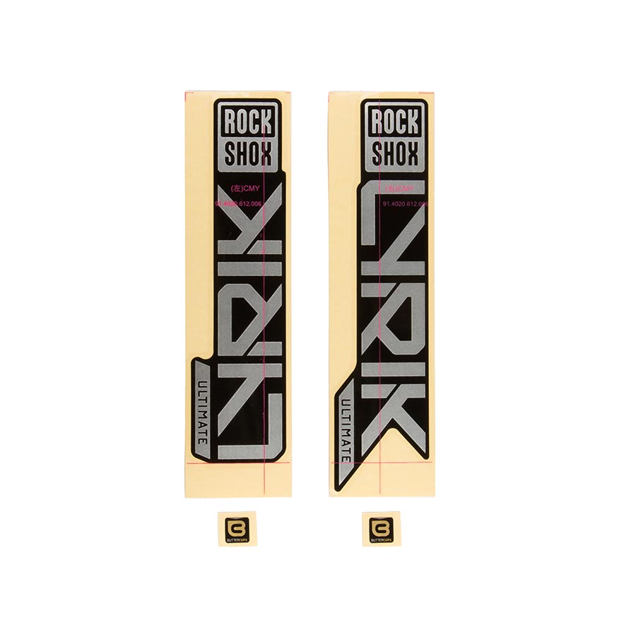 943022-02::0::943022-02::RockShox, Autocollants pour Lyrik Ultimate 2023, Argent Mat
