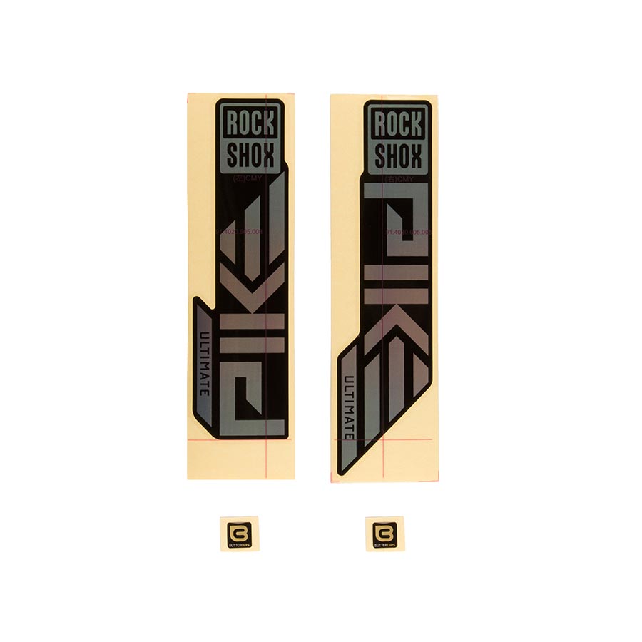 943031-03::0::943031-03::RockShox, Autocollants pour Pike Ultimate 2023, Arc-en-ciel lustré pour Noir High Gloss