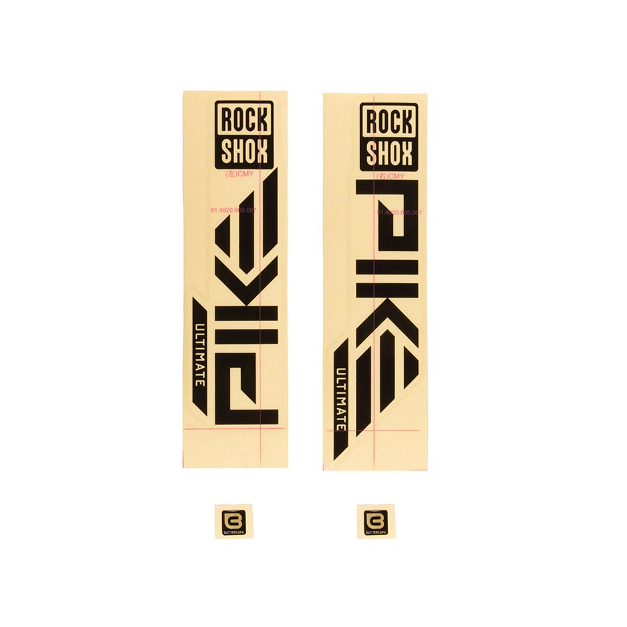 943031-04::0::943031-04::RockShox, Autocollants pour Pike Ultimate 2023, Noir Lustré pour Argent