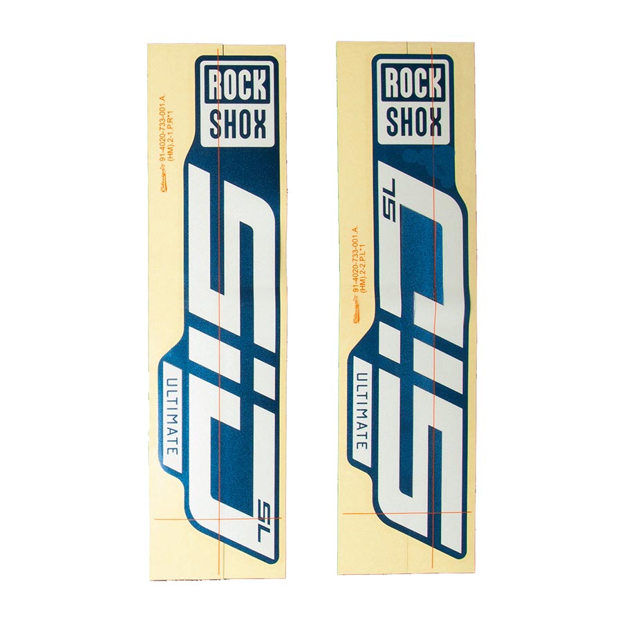 943110-01::0::943110-01::RockShox, Autocollants pour SID SL D1, Polaire lustré pour Bleu Crush, Kit