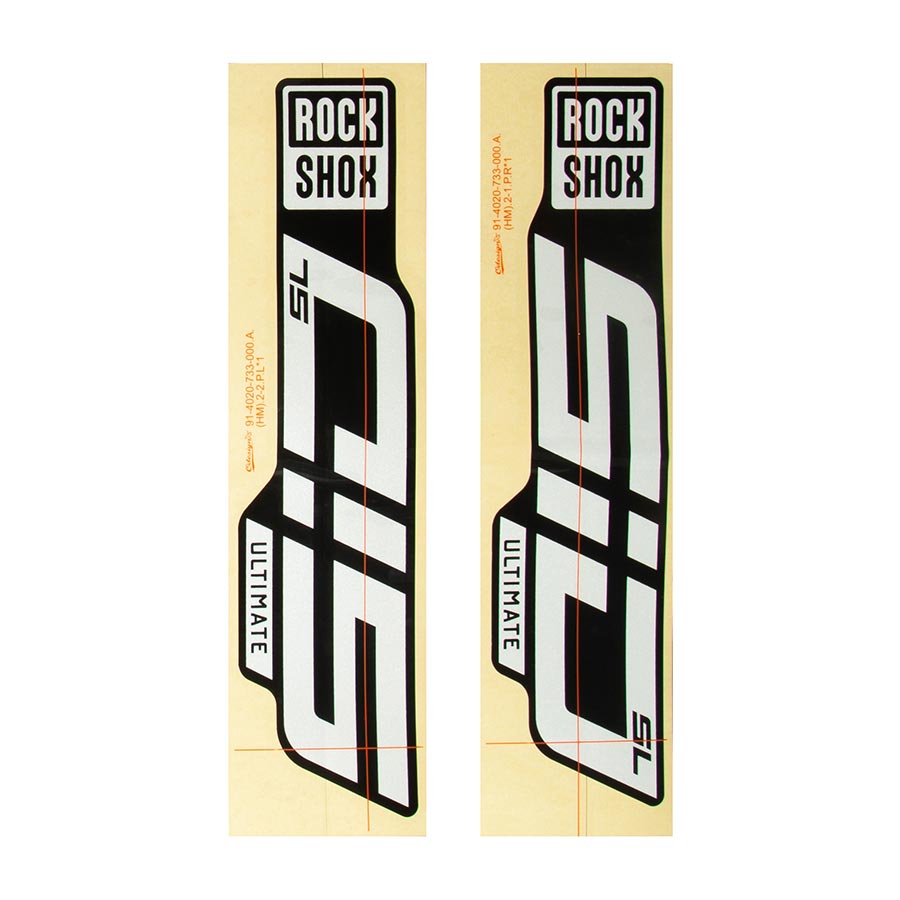 943110-02::0::943110-02::RockShox, Autocollants pour SID SL D1, Polaire lustré pour Noir Lustré, Kit