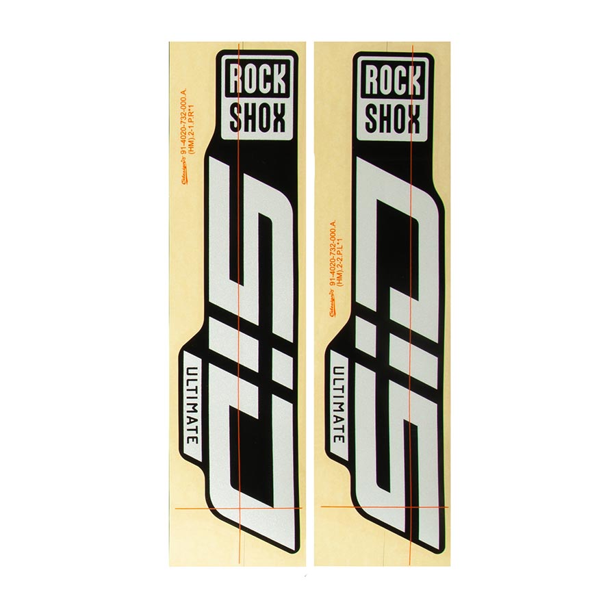 943114-02::0::943114-02::RockShox, Autocollants pour SID 35 D1, Polaire lustré pour Noir Lustré, Kit