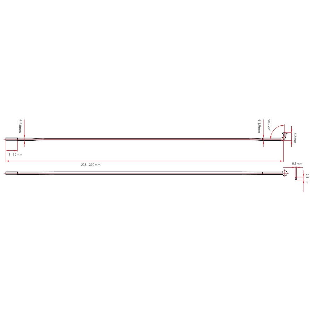 DT-SATS20278S1::1::DT-SATS20278S1::AEROLITE STRGHT2.0/2.3 X 0.9 NOIR 1 PC 278MM