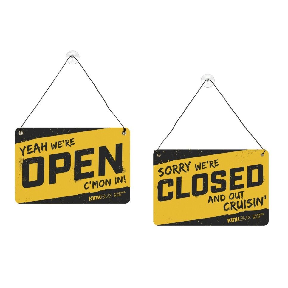 KN-K9321BLK::0::KN-K9321BLK::KINK OPEN/CLOSED SHOP  SIGN