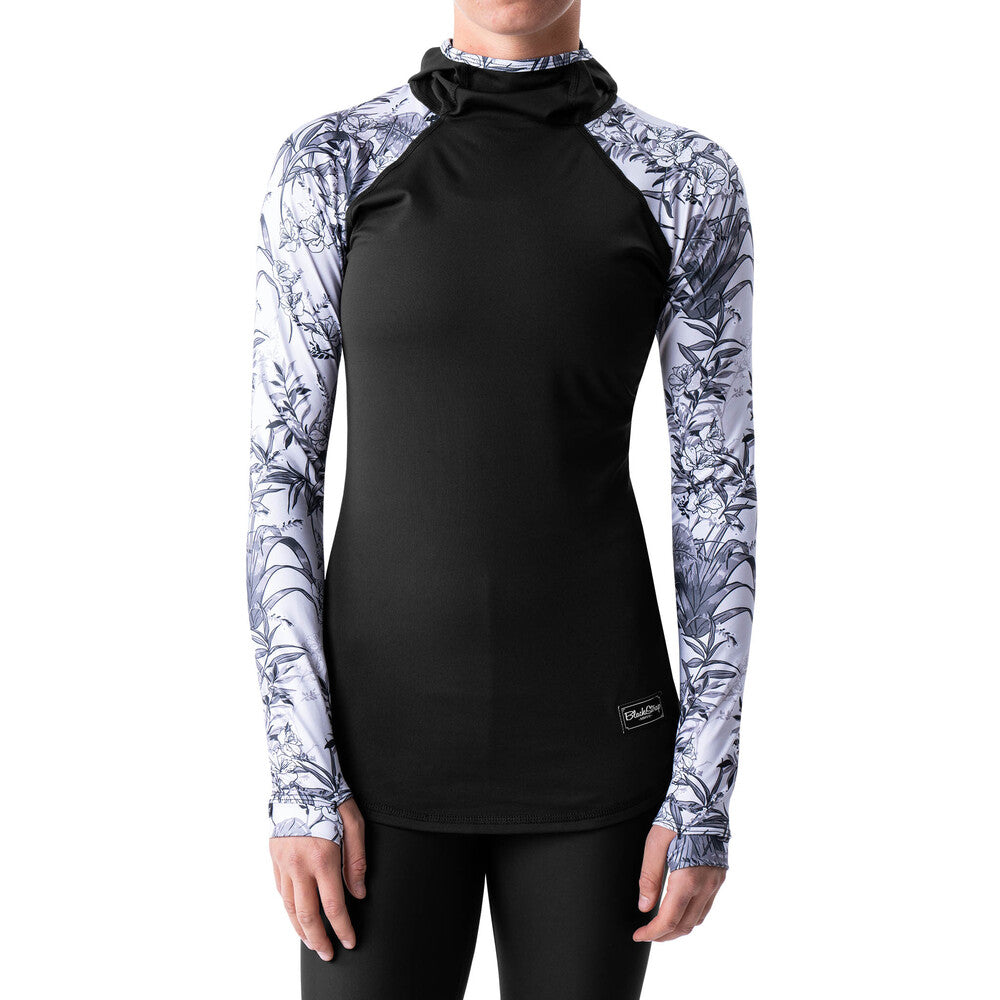 BS-WTHR-H-FLOZENBW-2-S::0::BS-WTHR-H-FLOZENBW-2-S::#W THERMA HOODED TOP FLORAL ZEN BW S