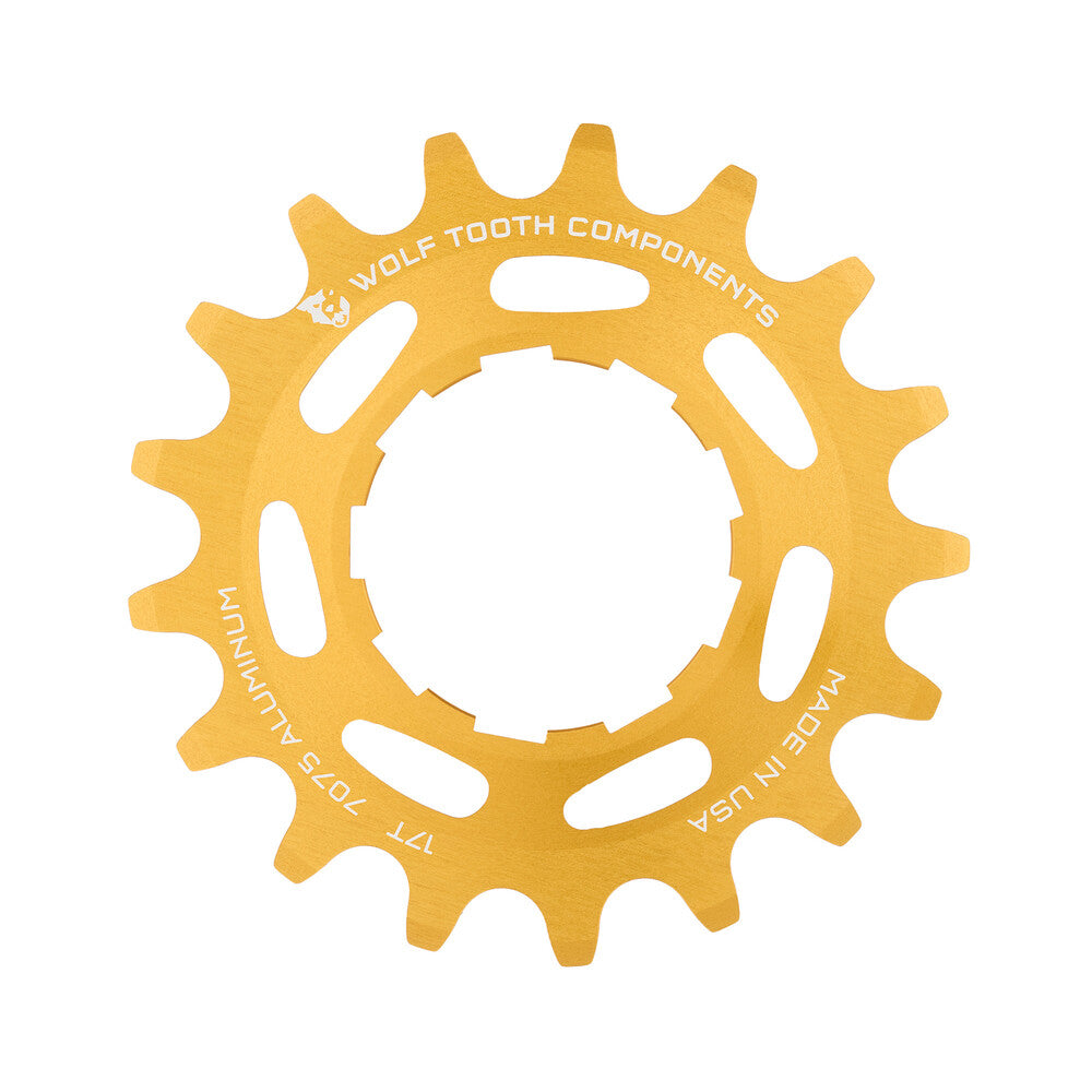 WO-AL-SS-GLD-COG17::0::WO-AL-SS-GLD-COG17::ALUMINUM SINGLE SPEED COG GOLD 17T