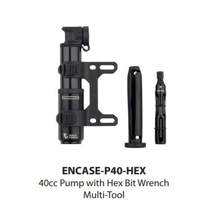 WO-ENCASE-P40-HEX::0::WO-ENCASE-P40-HEX::ENCASE PUMP 40CC W HEX BIT WRENCH MULTI-TOOL