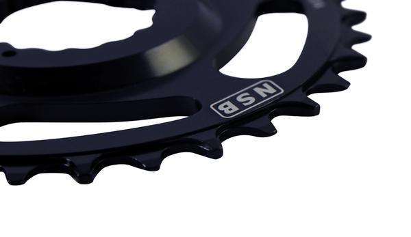 NSB North Shore Billet Variable Tooth Chainring, Direct Mount RaceFace Cinch, 34T, Black UPC: 824528028403