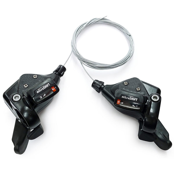 microSHIFT Kit de dérailleur 8 vitesses, double/triple, compatible Shimano, argenté microSHIFT Kit de dérailleur 8 vitesses, double/triple, compatible Shimano, argenté