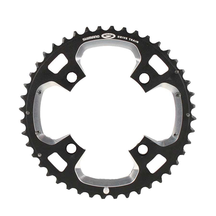 Shimano, Y1J198010, 44D, 9vit., BCD: 104mm, 4 Boulons, XT FC-M770, Plateau Extérieur, Pour 22/32/44, Aluminium, Noir