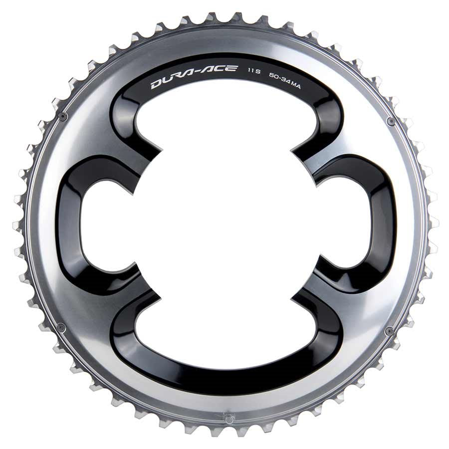 Shimano, Y1N298080, 50D, 11vit., BCD: 110mm, 4 Boulons, Dura Ace FC-9000, Plateau Extérieur, Pour MA pour 34D, Aluminium, Argent