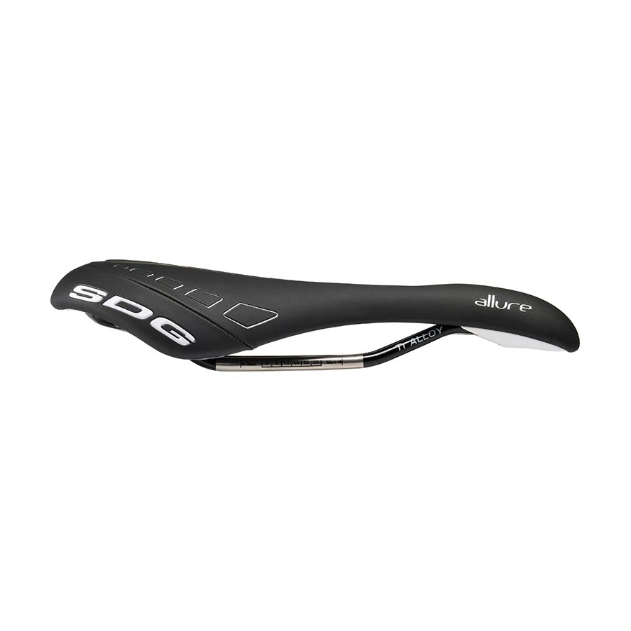 SDG Allure Women's Saddle Ti-alloy Rails Black With White SDG Allure Women's Saddle Ti-alloy Rails Black With White