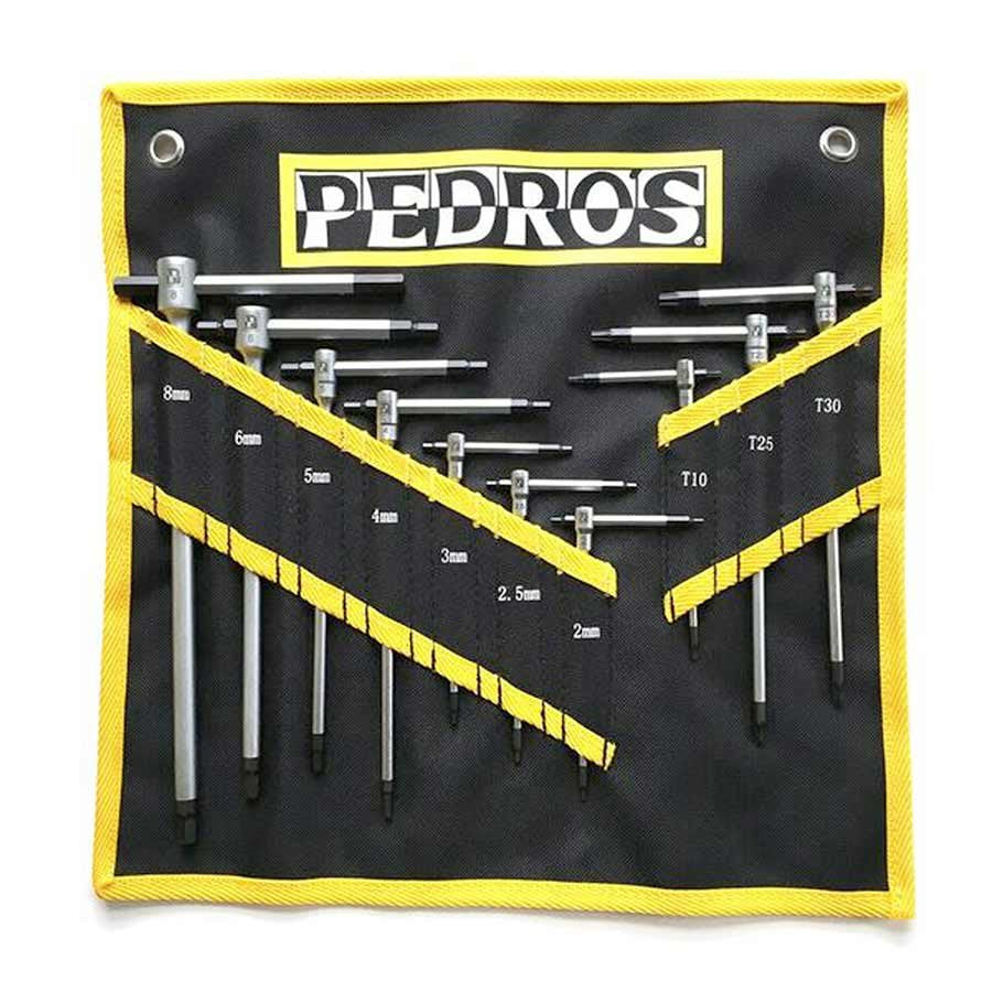 Pedro's, Master, Jeu de clé à manche en T, Inclut des clés Torx et Hexagonales avec une pochette